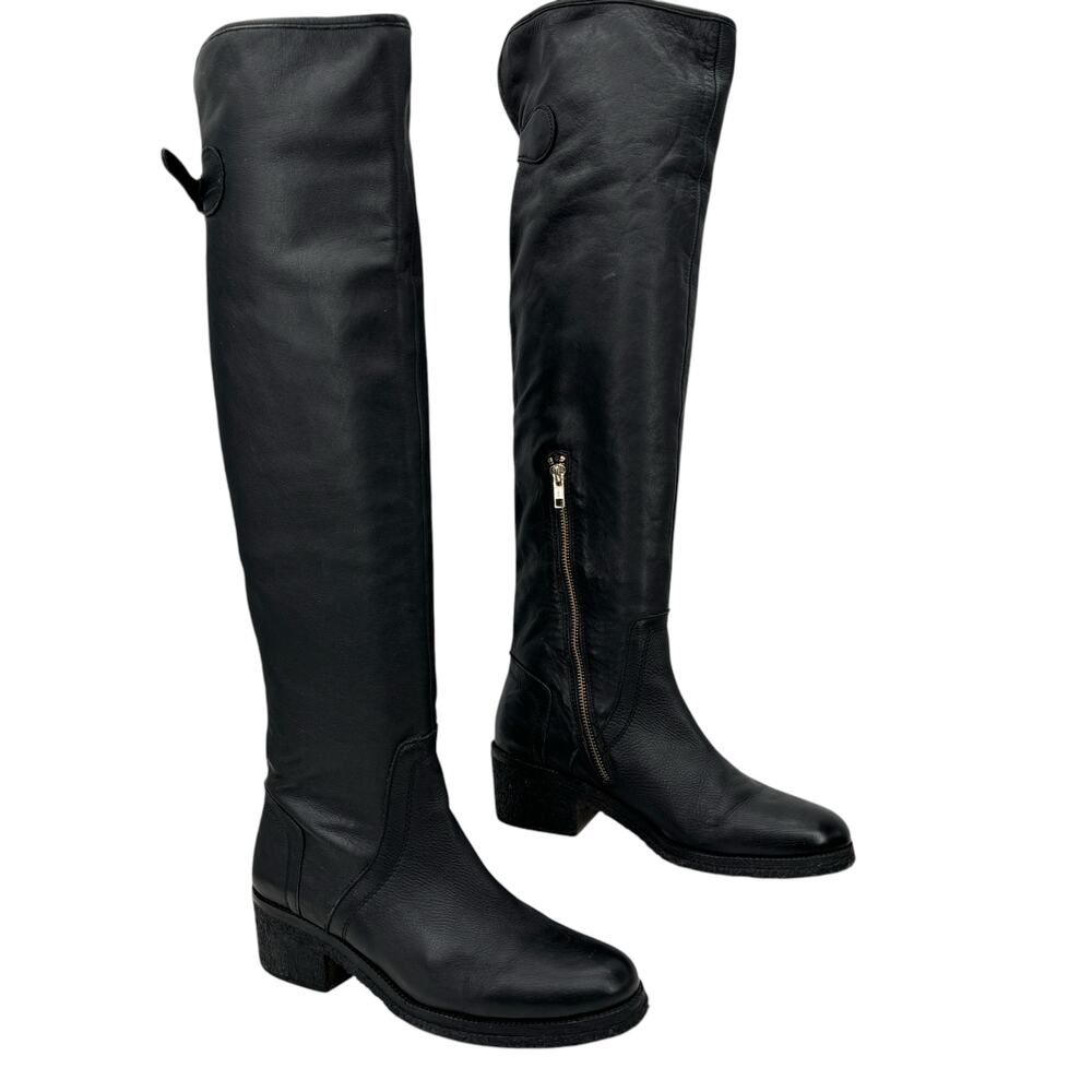 Coach Palmera OTK Leather Boot Women's SZ 10 Black Over the Knee RESOLED Crepe - Picture 12 of 12